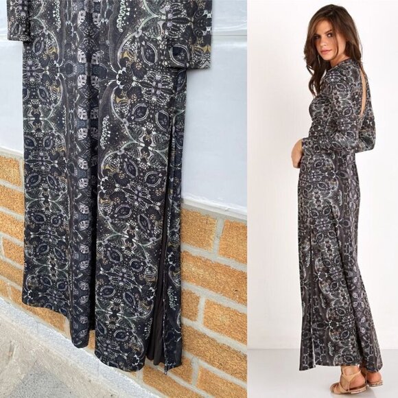 Free People Cabaret Long Sleeve Maxi Dress Dark Combo XS - Picture 4 of 15